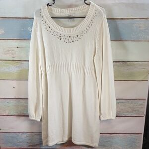 Style & Co White Knit Long Sleeve Dress/Tunic